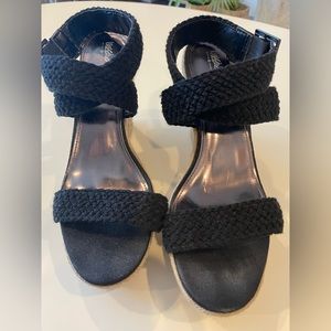 Mossimo strappy platform wedge heels. Size 10,  black.